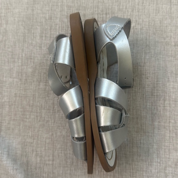 Saltwater toddler Sandal Hoy‎ classic leather silver Toddler size 9 - Picture 6 of 8
